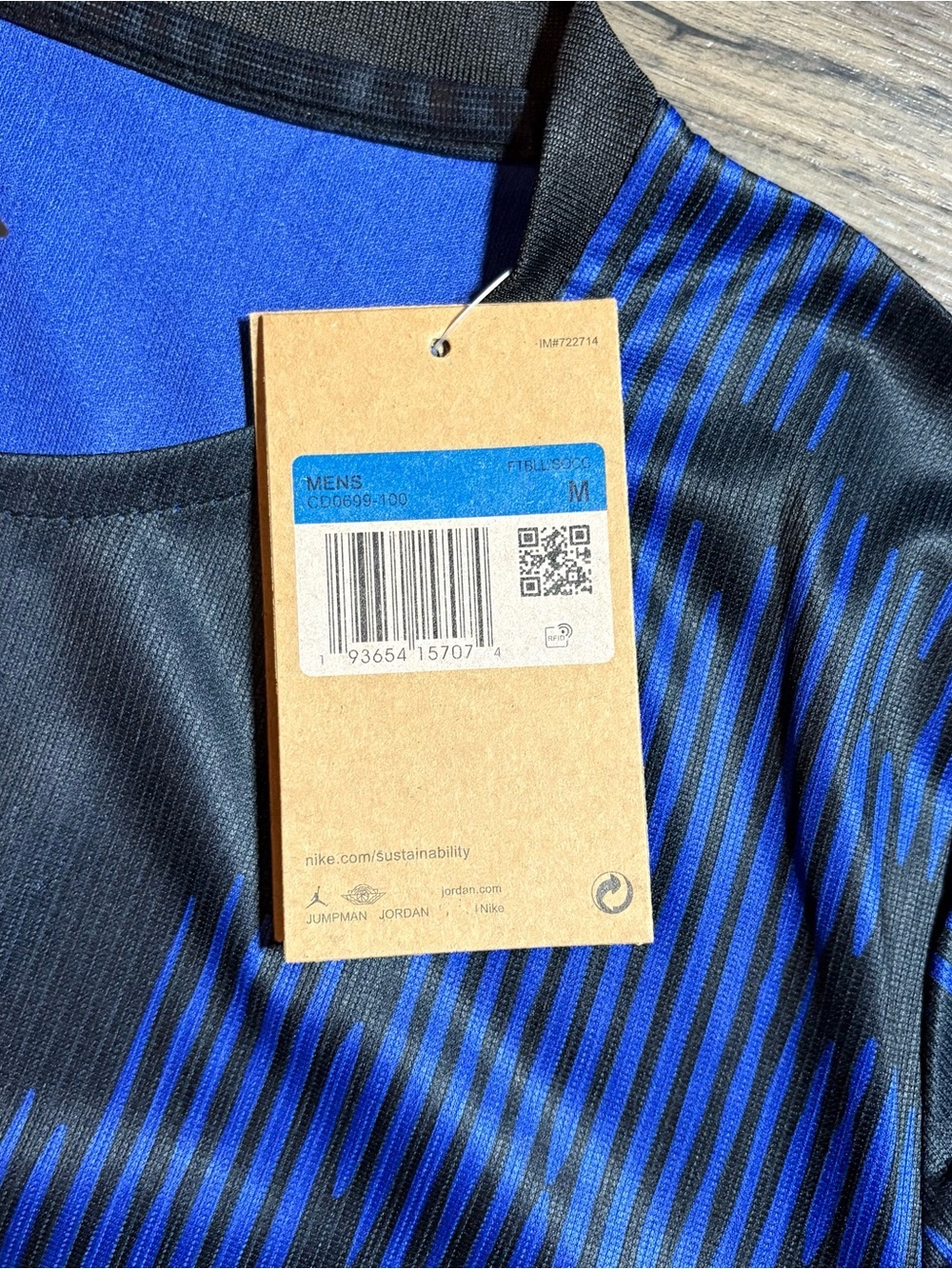 Jordan Brazil National Team Jersey in Black, Royal Blue & Yellow - Picture 6 of 6